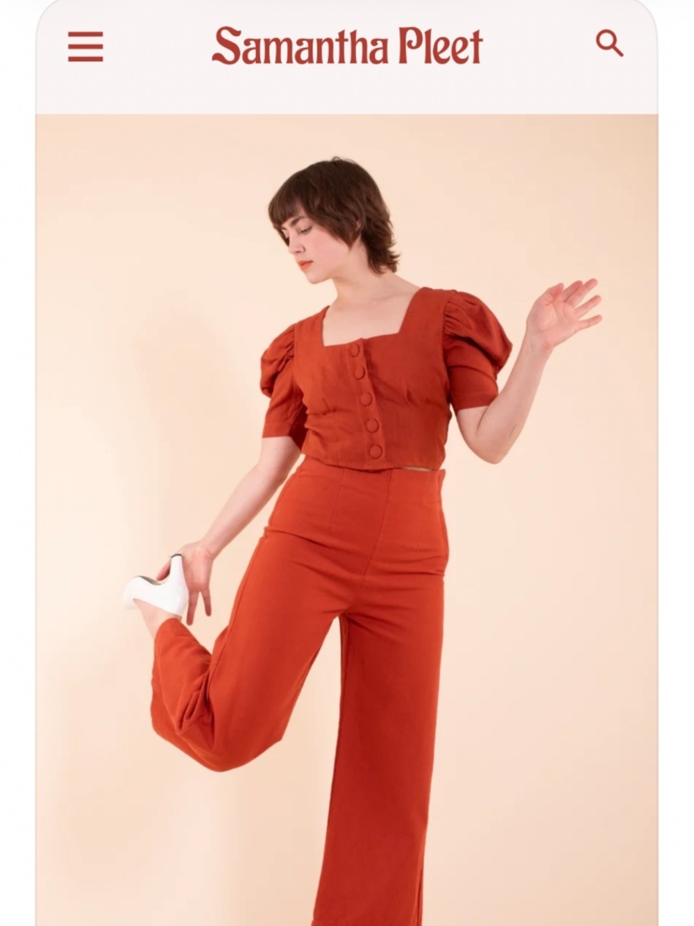 Samantha Pleet HKM Reed Pants — Paprika
